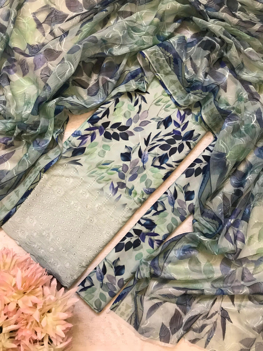 Moss Veil – 3PC Unstitched Suit