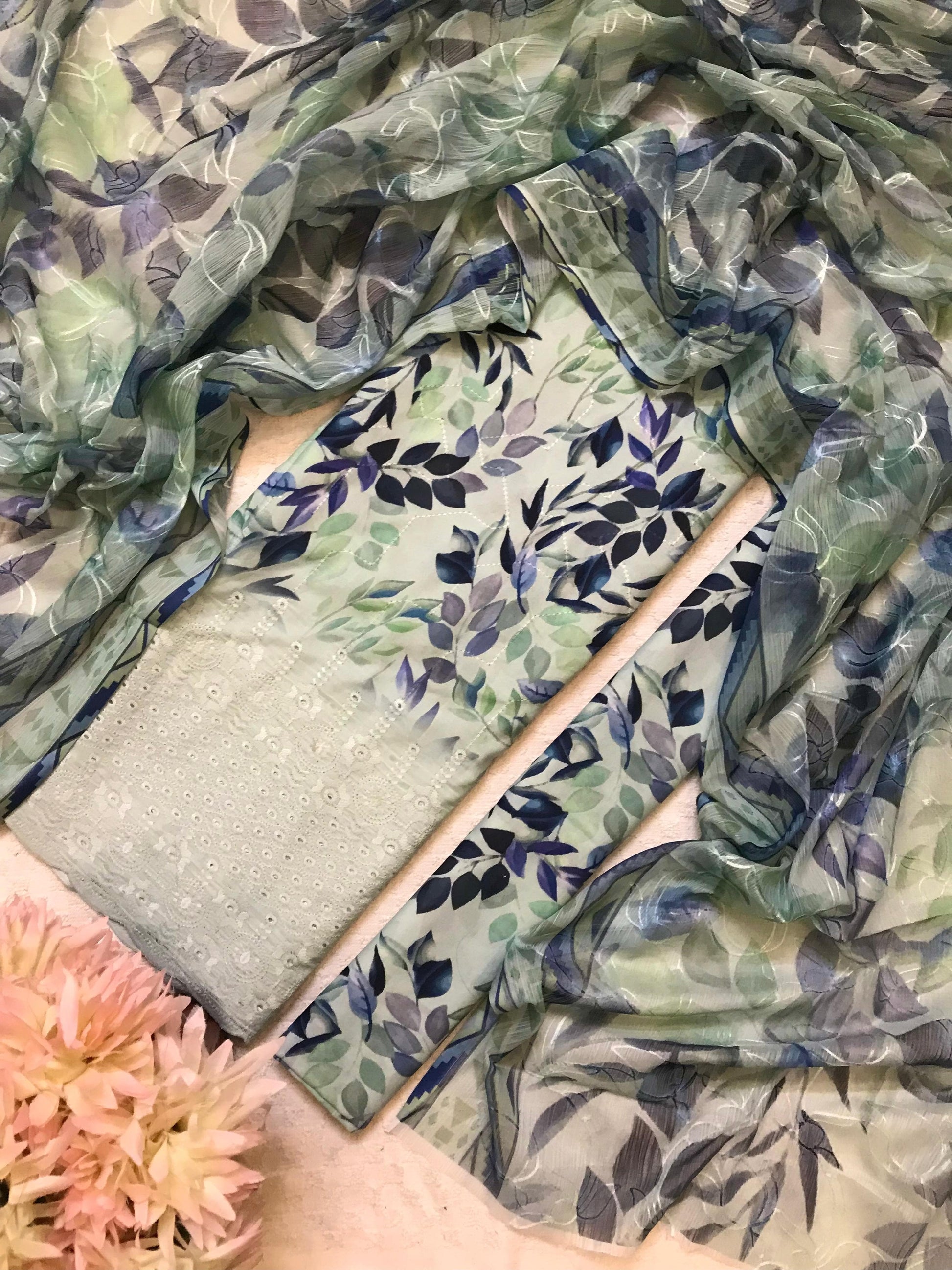 Moss Veil – 3PC Unstitched Suit